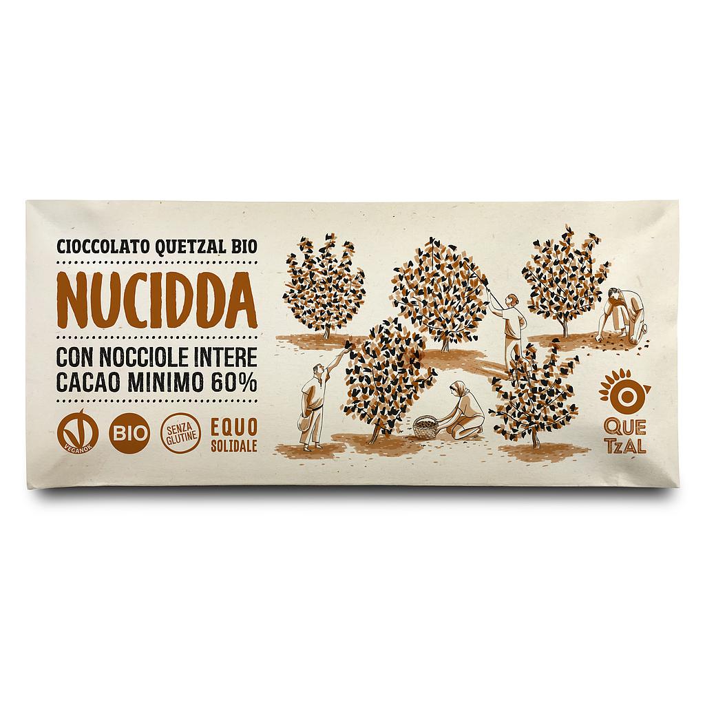 NUCIDDA - Schokolade mit ganzen Haselnüssen, Kakaogehalt mind. 60% BIO, 60 g